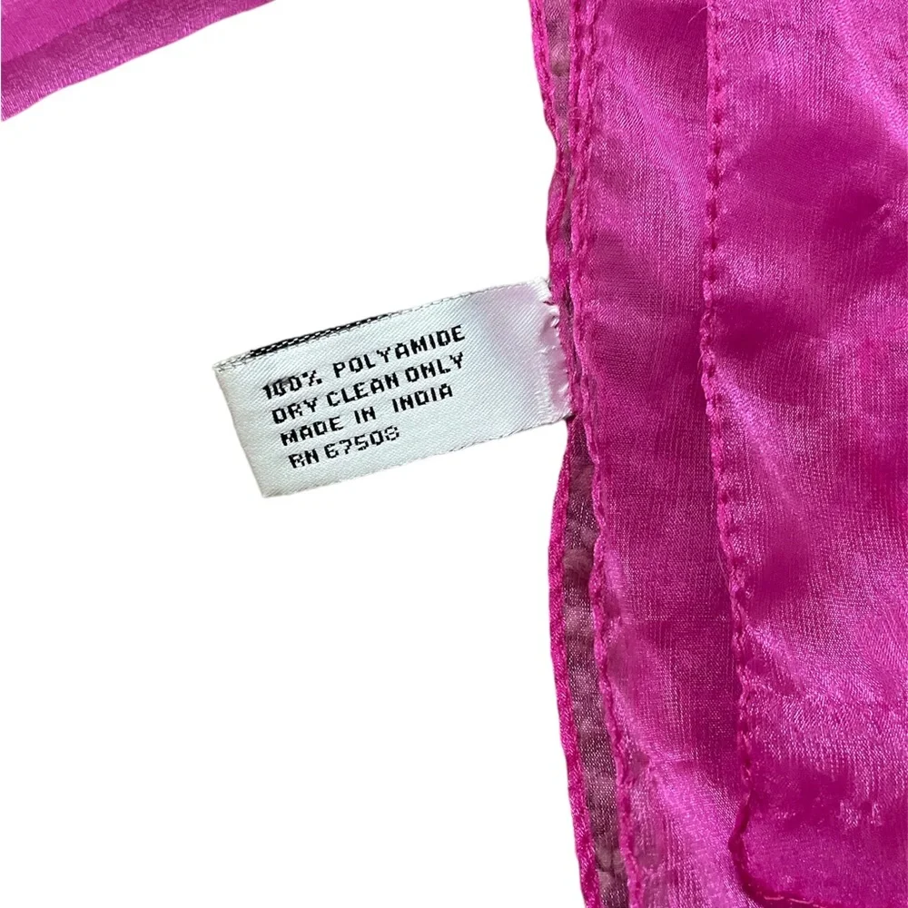 Vintage Collection XIIX Beautiful Mesh Sheer Bright Pink Beaded Scarf